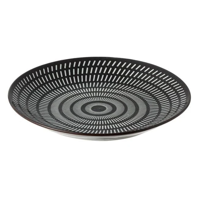 Farfurie din portelan negru cu dungi albe ø19cm, imagine 4