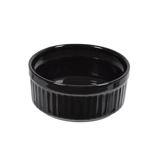 Bol din Portelan Negru cu Model Reliefat pentru Sos 60ml