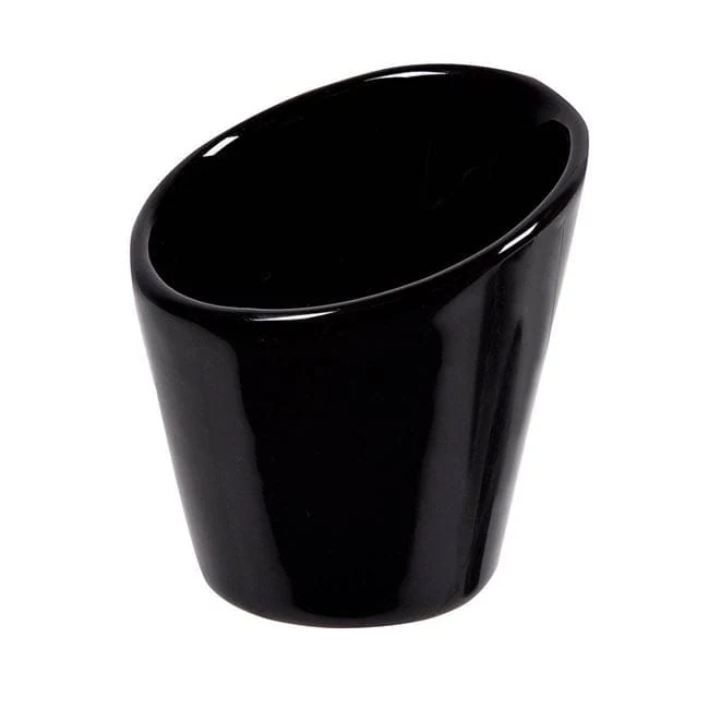 Bol din Portelan Negru Asimetric pentru Sos 80ml