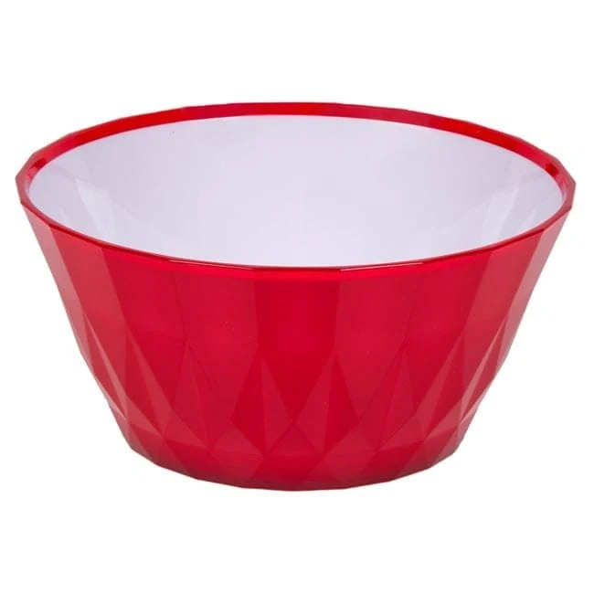 Tál piros fehér din plastic 700ml