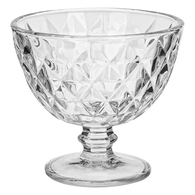 Bol cu Picior din Sticla 'Diamond' pt Inghetata 300ml