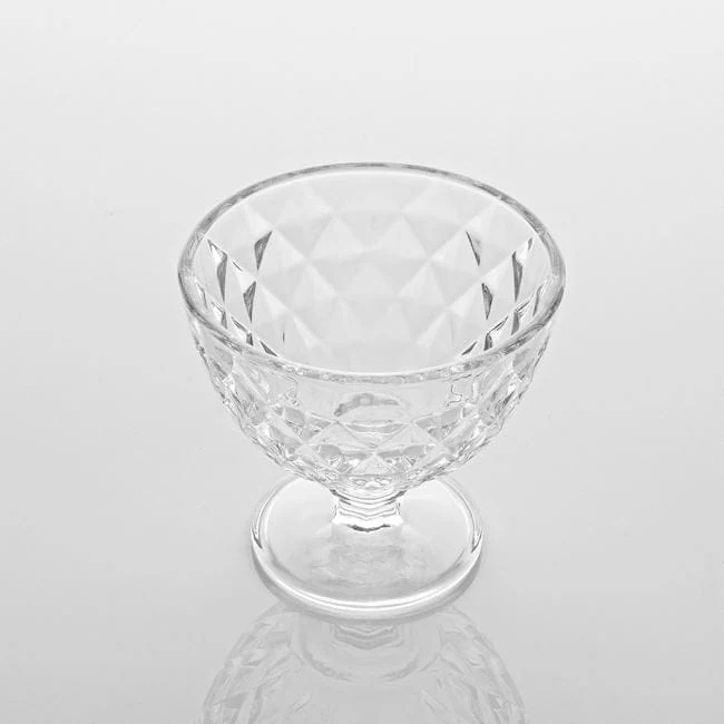 Bol cu picior din sticla 'diamond' pt inghetata 300ml, imagine 3