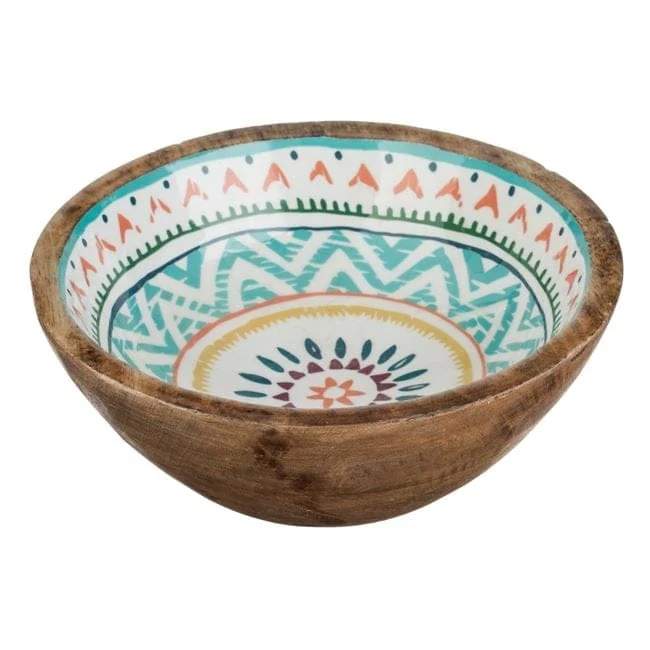 Купа din lemn emailat с model colorat aztec ø20x8cm