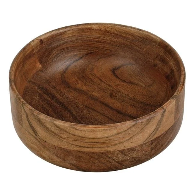 Bol rotund din lemn de culoare naturala inchisa ø15x6cm - 625ml, imagine 2