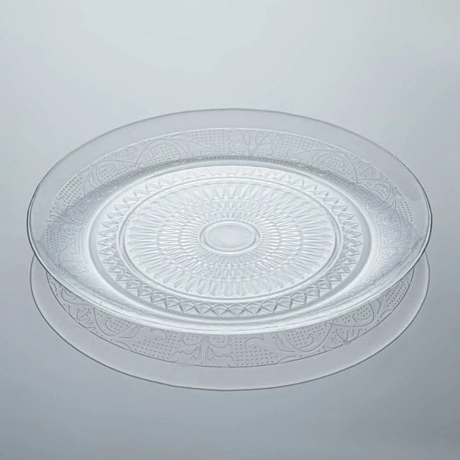 Platou rotund sticla transparenta model 'sixtine' ø32x2.1cm, imagine 2