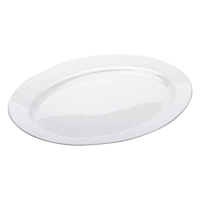 Platou oval alb din opal 35.5x26.5cm, imagine 2