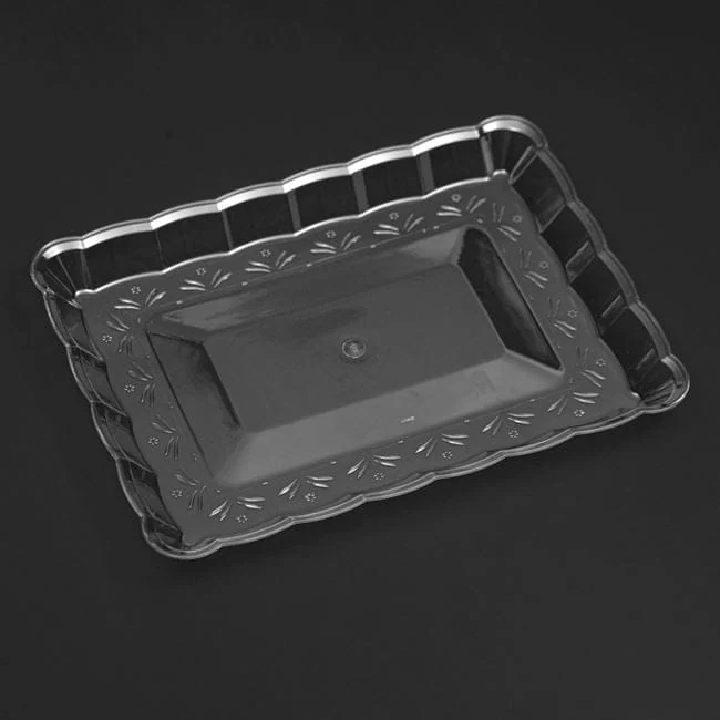 Platou din plastic dreptunghiular transparent 33x23cm, imagine 2