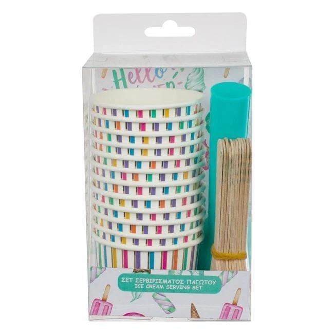 Set servit inghetata multicolor - 25buc, imagine 2