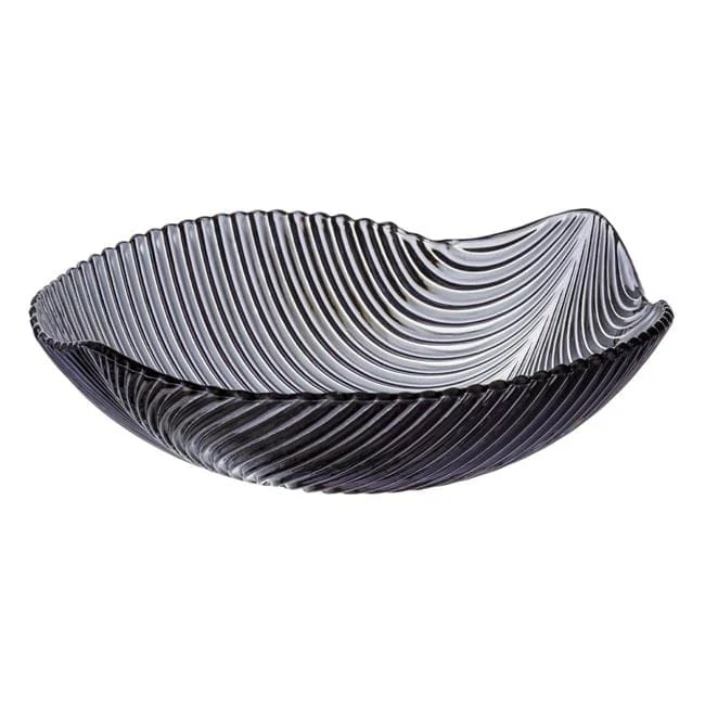 Bol din plastic reliefat gri in forma de frunza 28x29.5x7.5cm, imagine 2