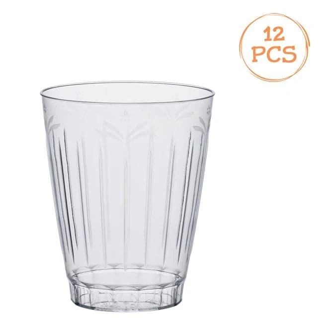 Комплект pahare transparente с model floral 300ml - 12buc