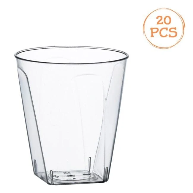 Set 20 Pahare Shot Reutilizabile Transparente 60ml