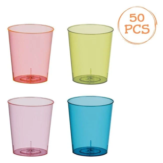 Pahare Shot Reutilizabile 4 Culori Intense 60ml - 50buc