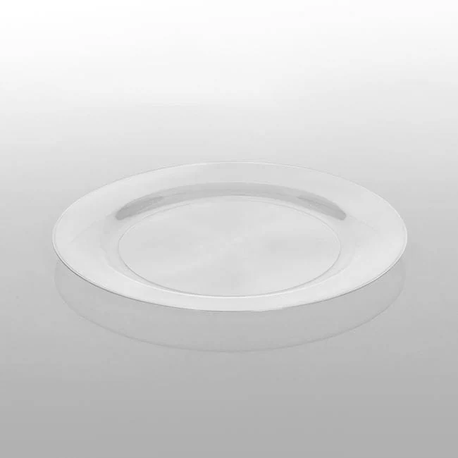 Set farfurii intinse din plastic transparent, reutilizabile, 26cm, 15buc., imagine 2