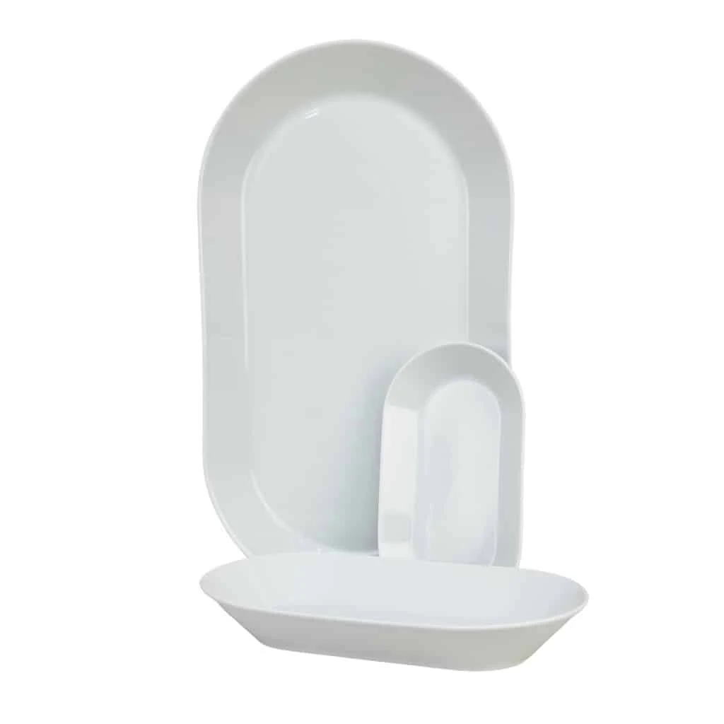 Set 3 platouri, marimi mixte, porcelain