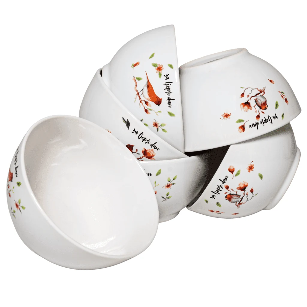 Комплект 6 купи с decor turturica, 650 ml, бял artic