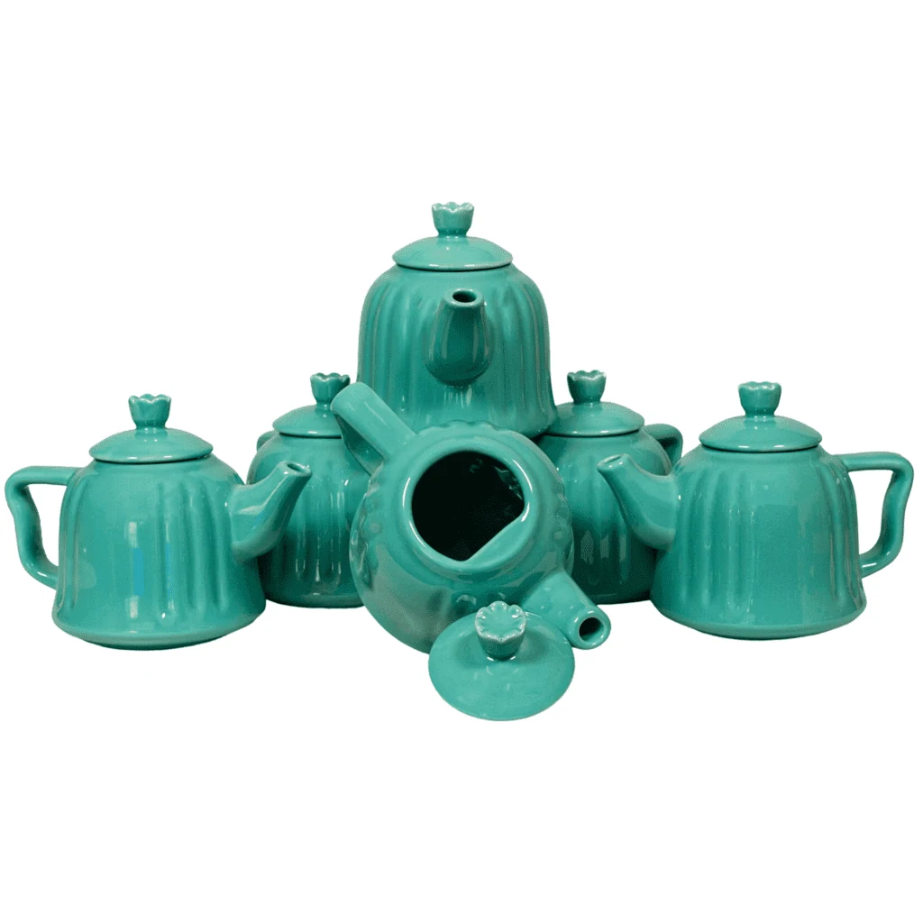 Set 6 ceainice turcoaz mit capac, 400 ml, aqua