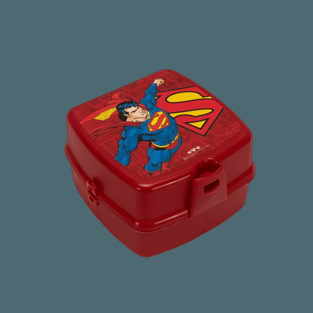Cutie alimentara copii 3 compartimente, κόκκινο με superman