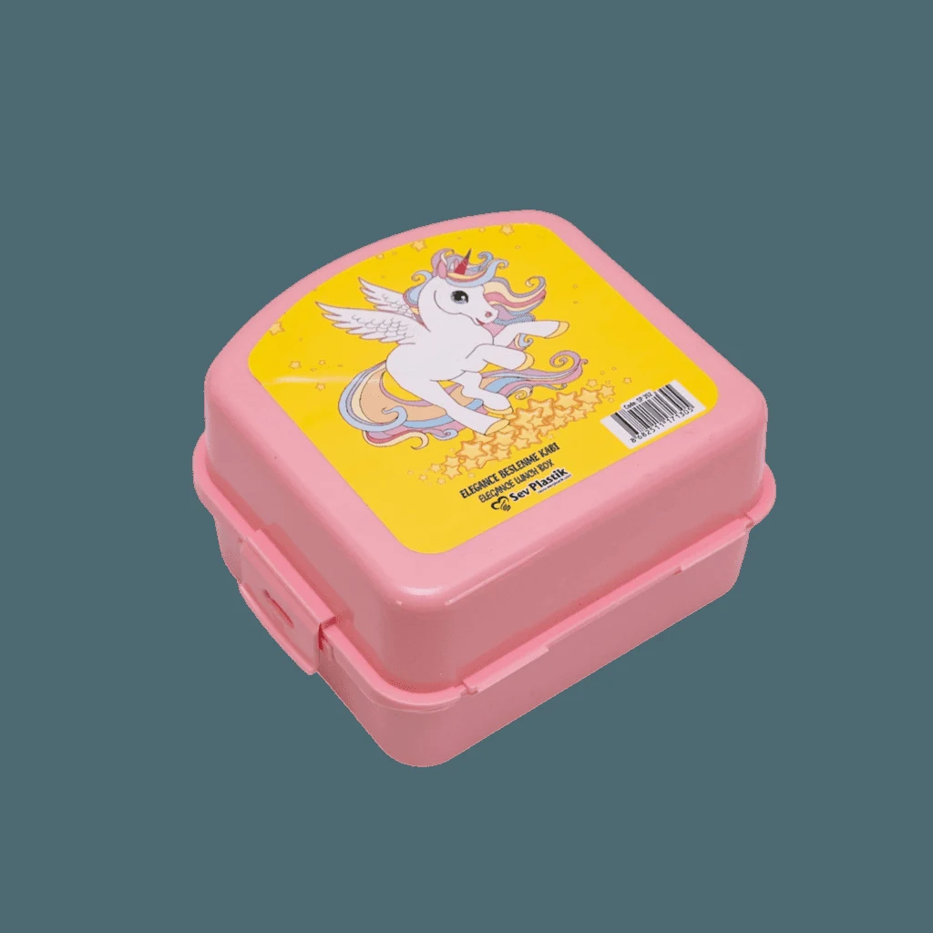 Cutie alimentara copii, 3 compartimente, ροζ με unicorn