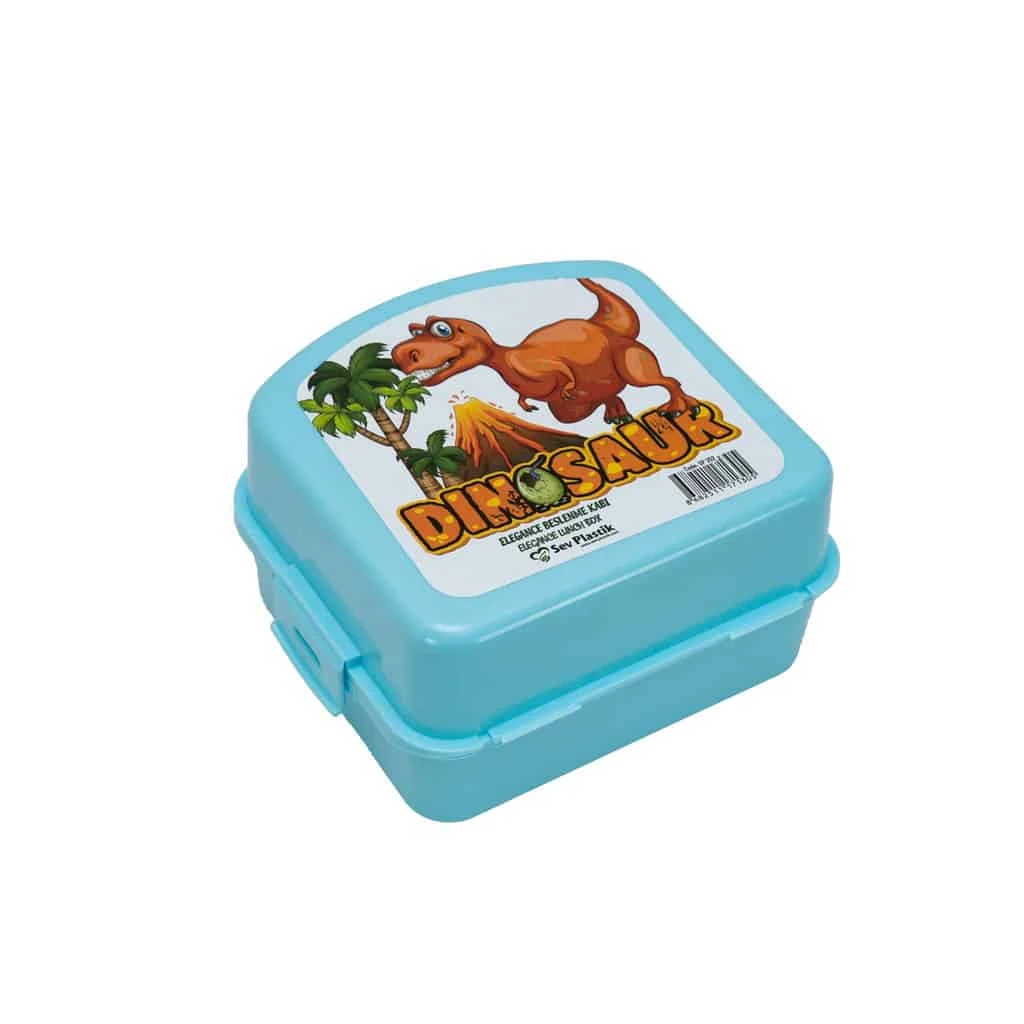 Cutie alimentara copii, 3 compartimente, μπλε με dinozaur