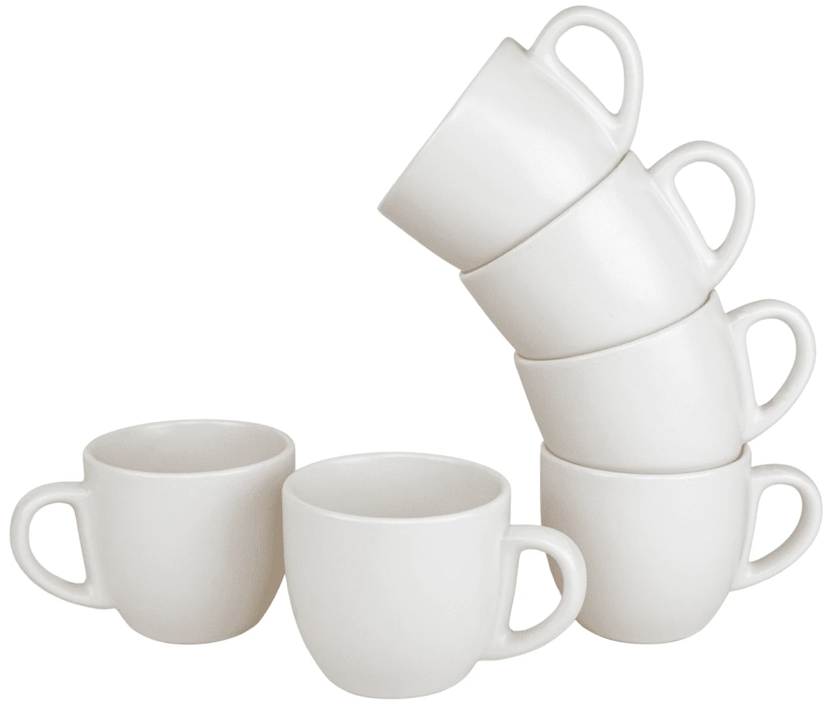 Set 6 Tassen weiß cremos, 200 ml