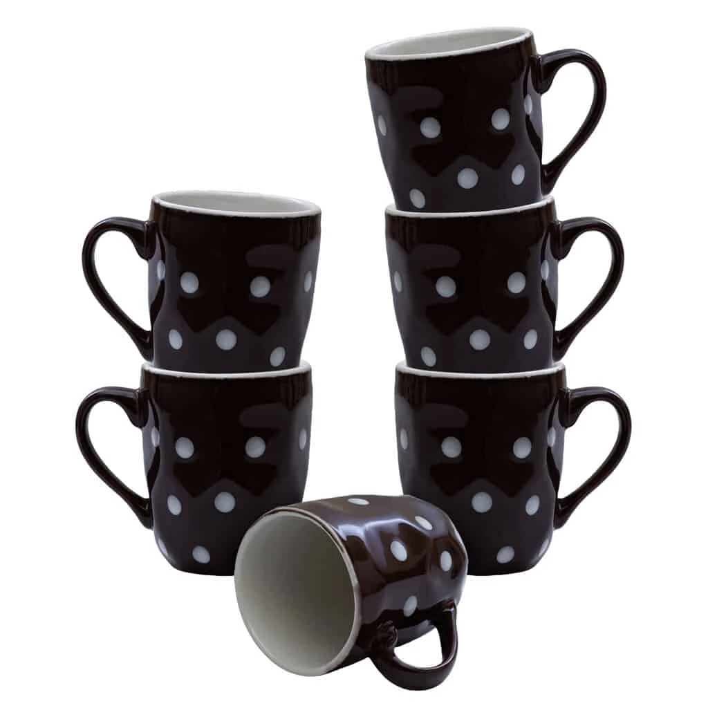 Set 6 Tassen 180 ml braun mit buline albe