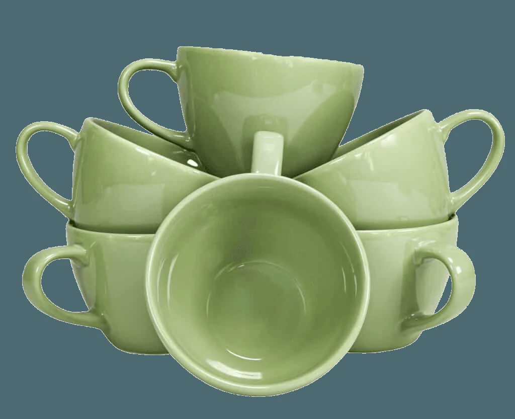 Комплект 6 чаши зелен pastel, 450 ml