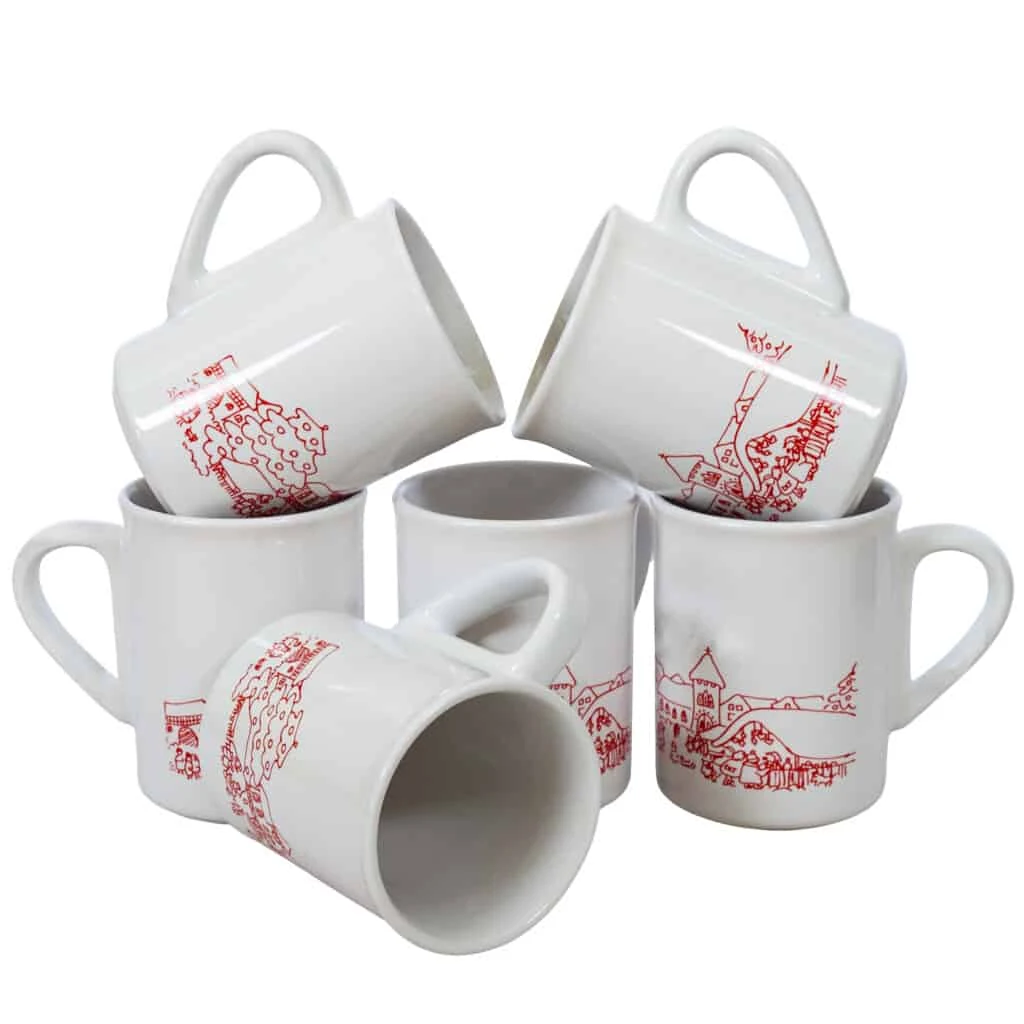 Set 6 Becher mit desor craciun, 280 ml, weiß arctic