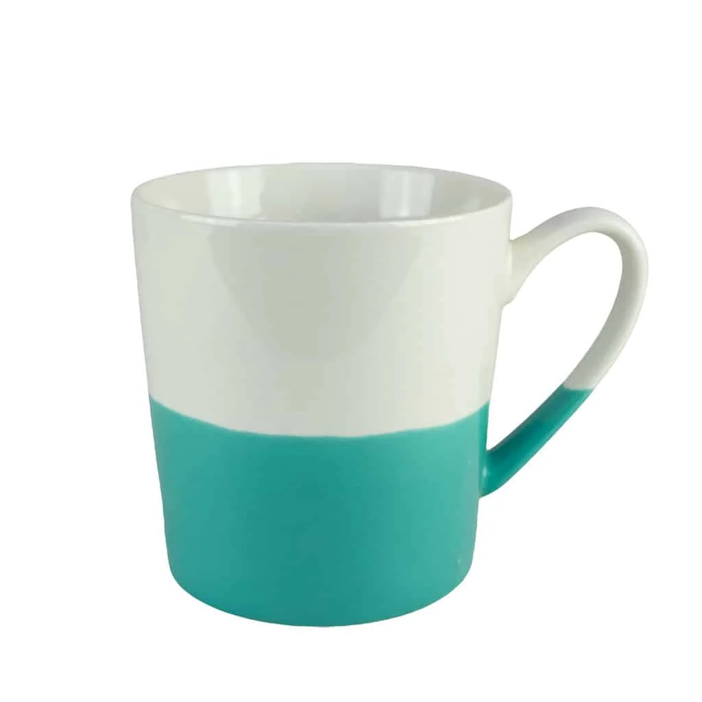 Bögre fehér/turcoaz, 500 ml