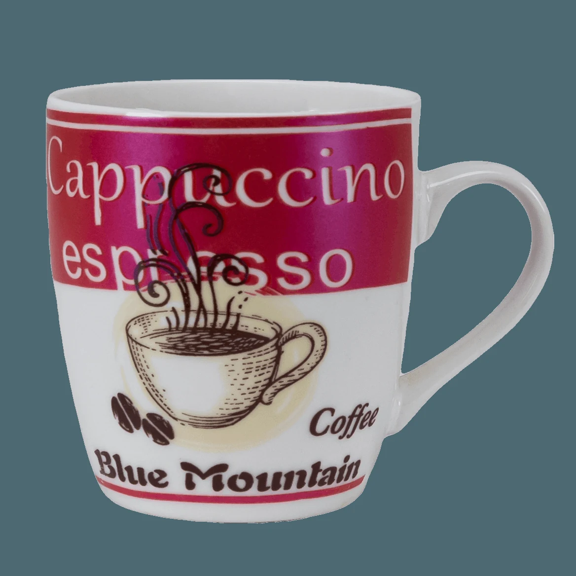 Cana Alb/Fucsia decor Coffee, 190 ml
