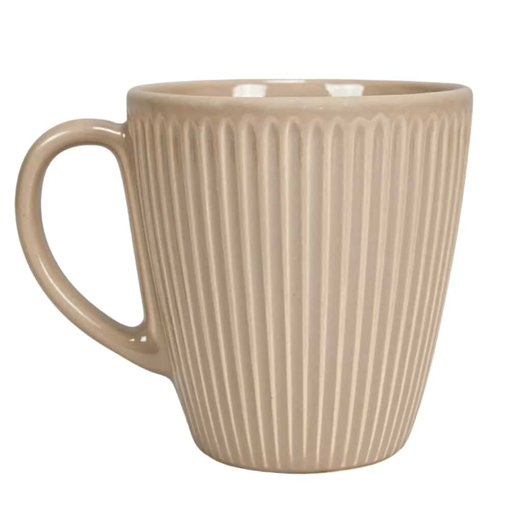 Bögre din kerámia  model striat, 250 ml, bej
