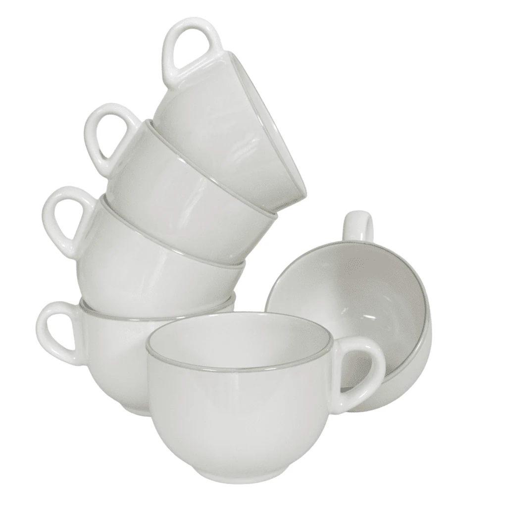 Комплект 6 чаши albe arctic с bordura сив argintiu, 450 ml