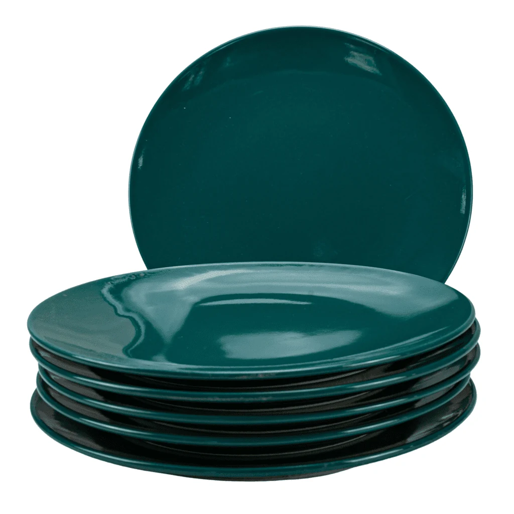 Set 6 farfurii desert turcoaz inchis 20 cm, imagine 2