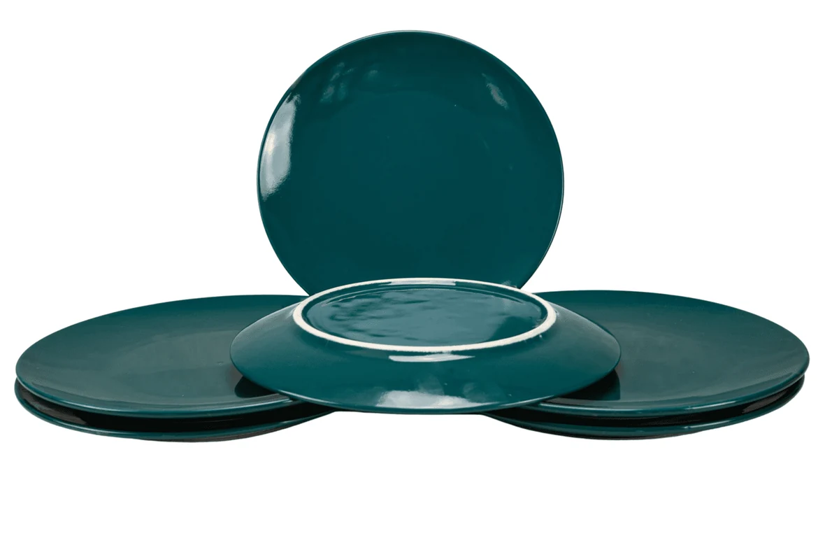Set 6 farfurii desert turcoaz inchis 20 cm, imagine 3