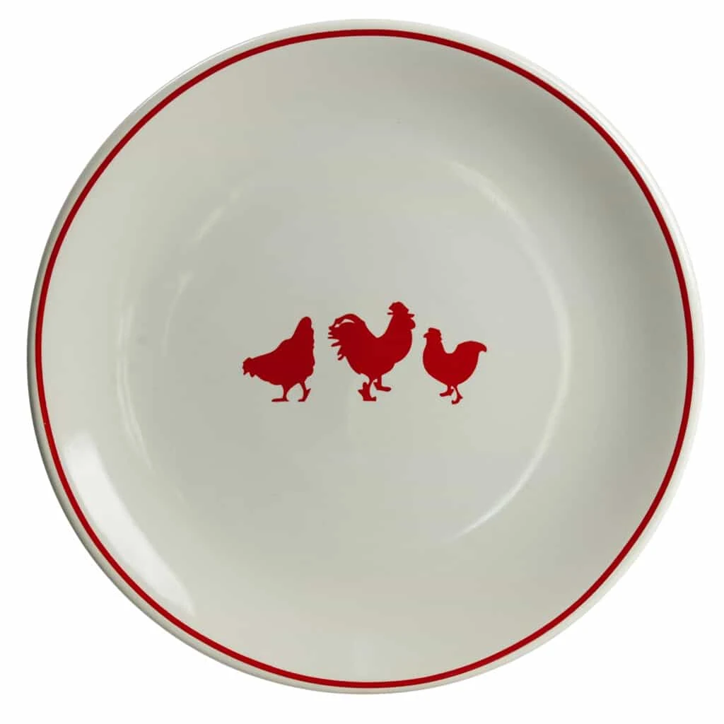 Farfurie intinsa cu decor Pasari, Ø 26 cm, Alb Pur