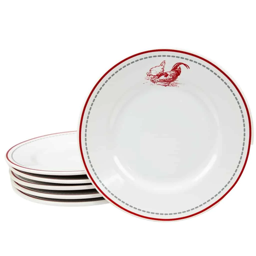 Set 6 Teller Dessert weiß pur decor mit pasari, 20 cm