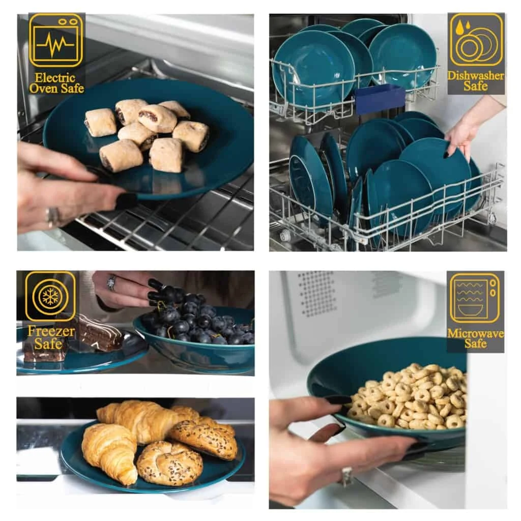 Delicii culinare cu set 4 farfurii desert turcoaz inchis, imagine 3