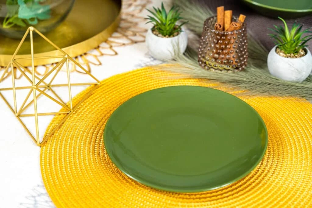 Set 4 farfurii pentru desert cu stil verde lucios!, imagine 6