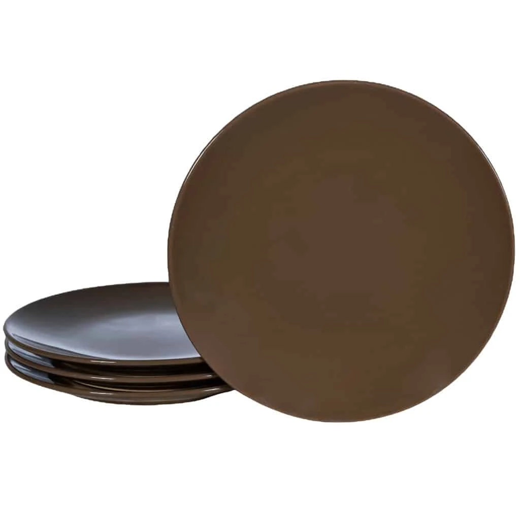 Set 4 Teller Dessert braun ciocolatiu, 20 cm