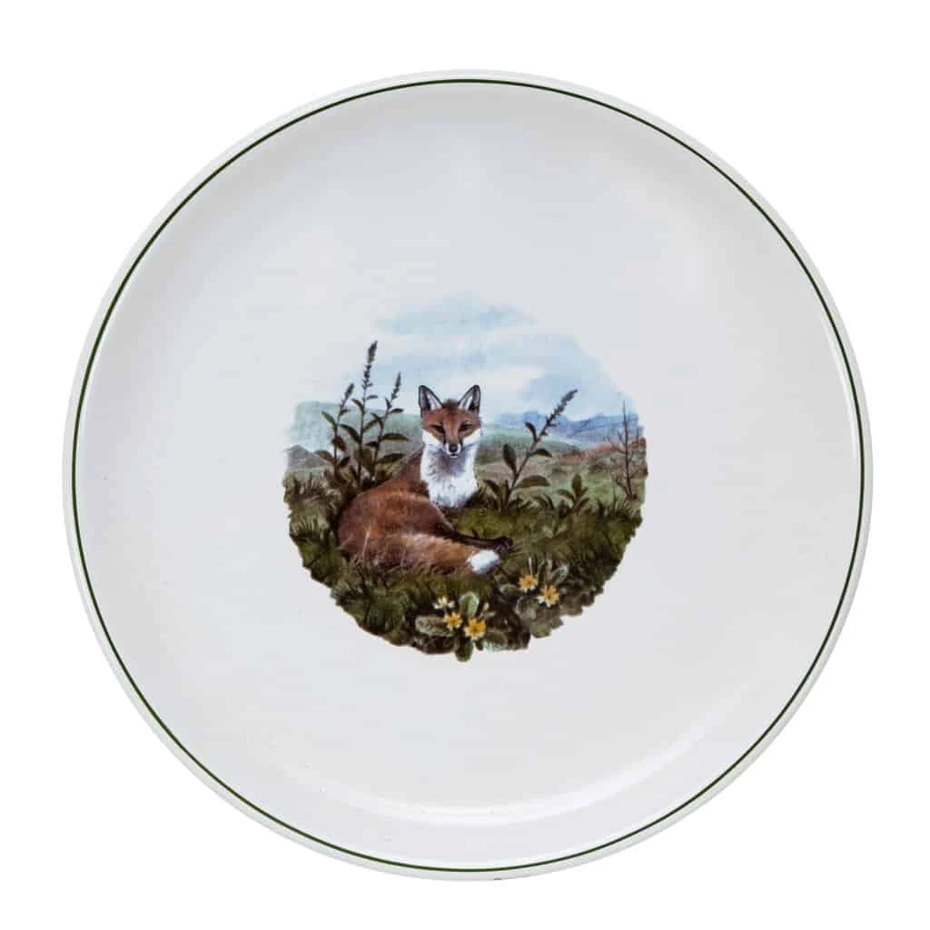 Platter white with decor vulpe, 28 cm