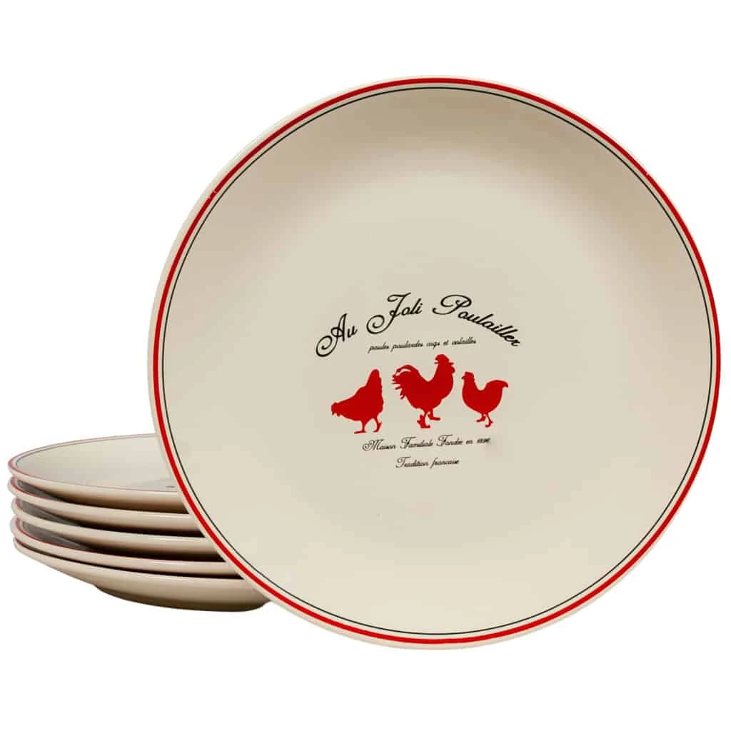 Комплект 6 чинии плоски бял pur с decor pasari, ø 26 cm