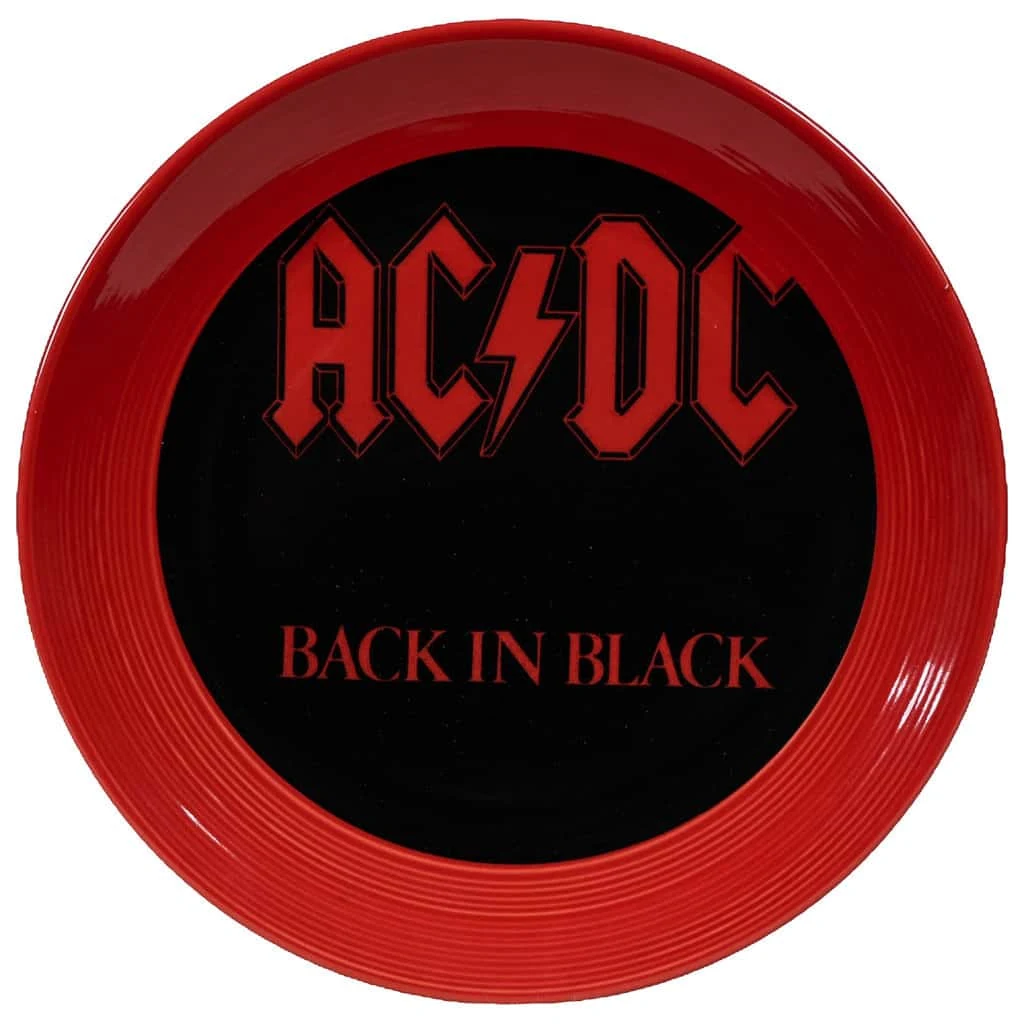 Farfurie intinsa cu decor ACDC, 26 cm, Rosu intens
