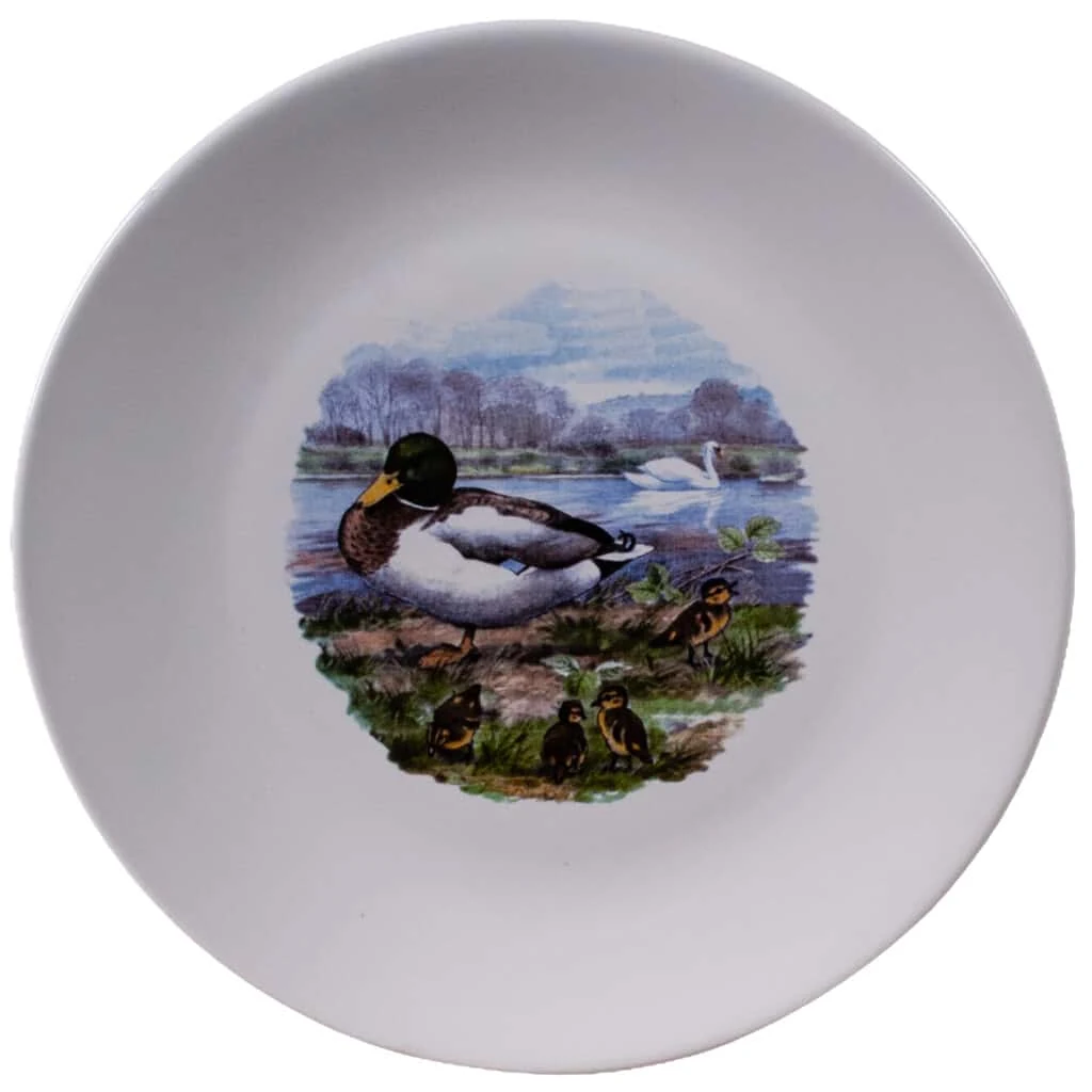 Plate dessert with decor rata pe lac, 19, 5 cm, white pur