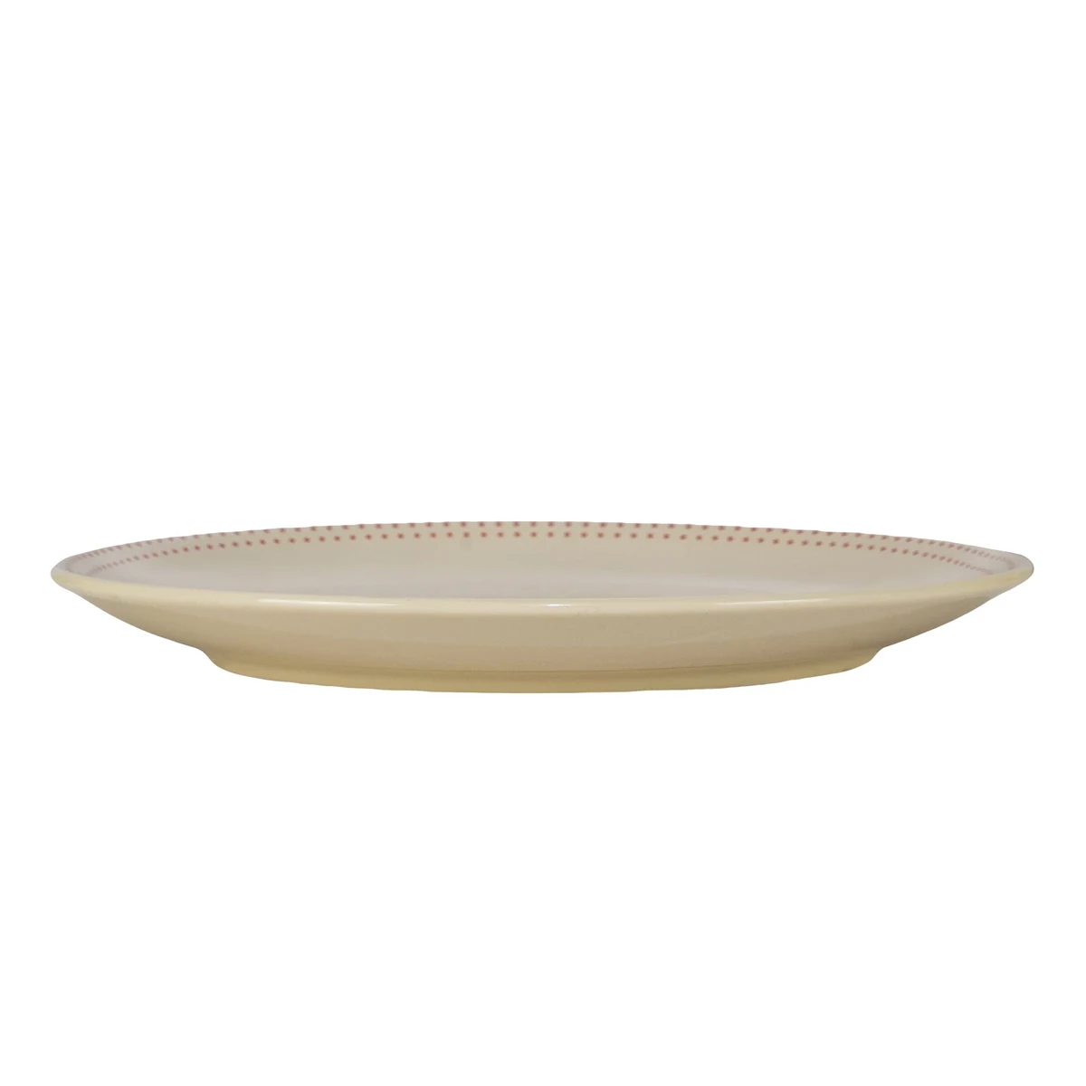 Farfurie intinsa 26 cm cu decor inima rosie, crem, imagine 3