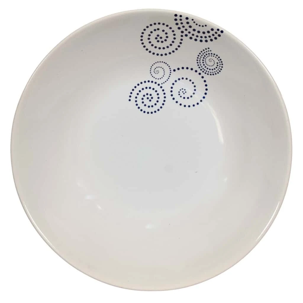 Tányér mély  decor spirala la mijloc, 21 cm, fehér artic