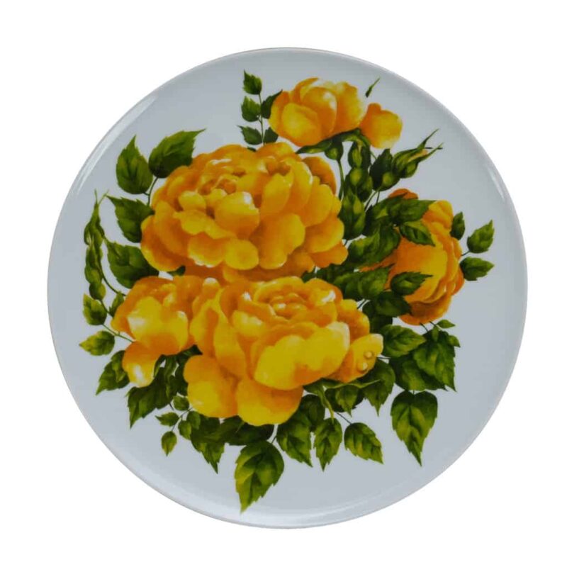 Platou Alb cu decor trandafir, 28 cm