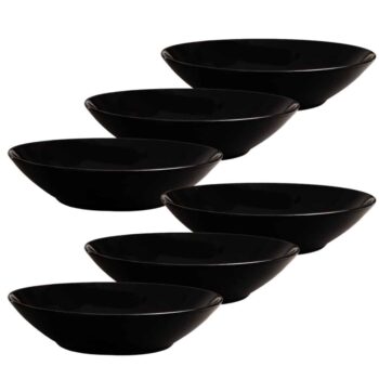 Set 6 farfurii adanci 21 cm , culoare neagra