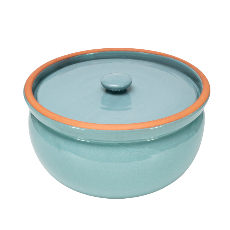 Oală de Sarmale din Lut 6.2L - Gătit Tradițional în Stil Elegant - Turquoise