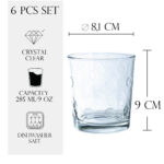 Set 6 pahare apa Pop, 285 ml, Transparent