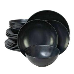 Set farfurii 16 piese, 4 persoane, Anthracite, Cesiro, Gri Mat
