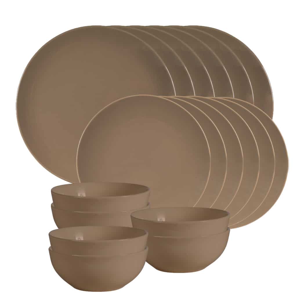 Set farfurii 18 piese, pentru 6 persoane, Coffee, Cesiro, Maro